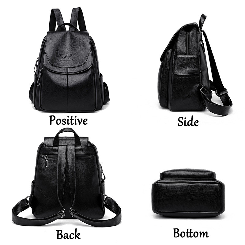 Leather Backpack Vintage - Ransel Kulit Lembut Vintage untuk Wanita