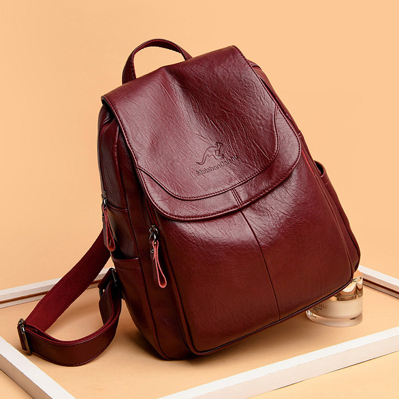 Ransel Kulit Lembut Vintage un - Leather Backpack Vintage ulasan dan harga