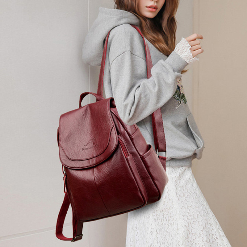 Ransel Kulit Lembut Vintage un - Leather Backpack Vintage ulasan dan harga