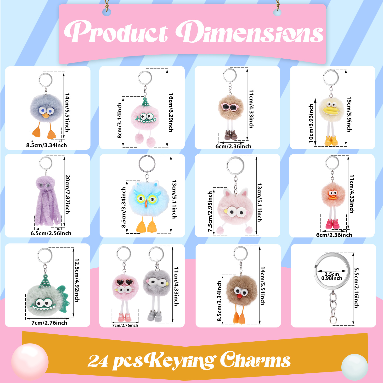 24/28 Buah Gantungan Kunci Mew - Mini Backpack Purse ulasan dan harga