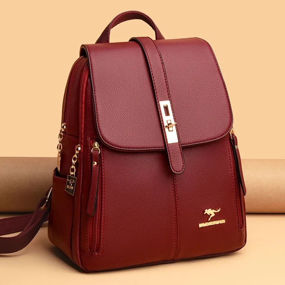 Ransel Kapasitas Besar Kulit W - Leather Backpack Vintage ulasan dan harga