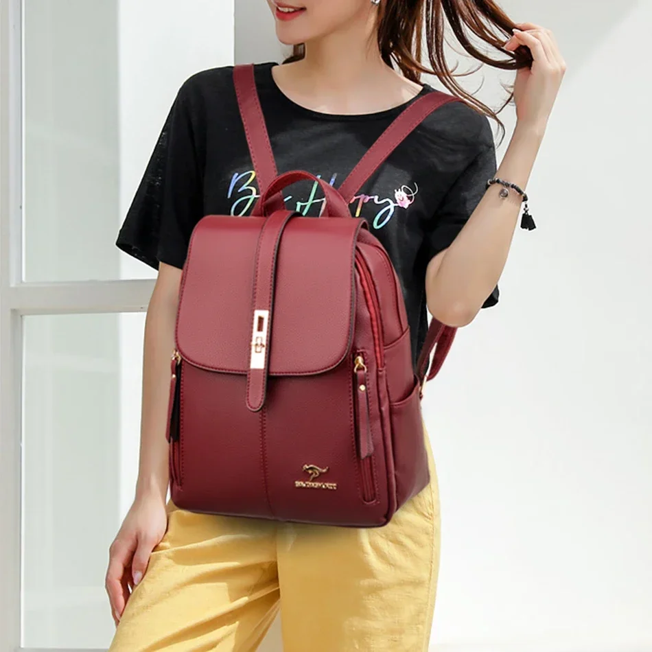 Ransel Kapasitas Besar Kulit W - Leather Backpack Vintage ulasan dan harga