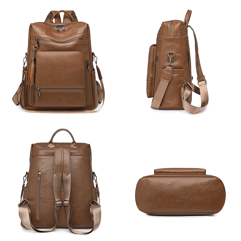 Set Ransel Tampilan Kulit Vint - Leather Backpack Vintage ulasan dan harga